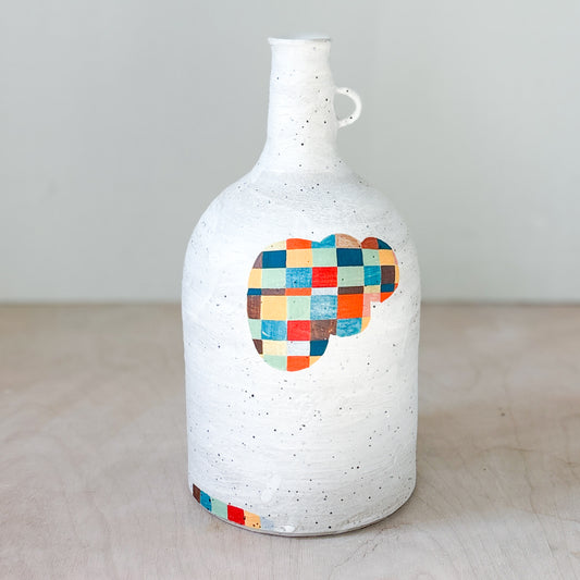 Hand built bottle vase