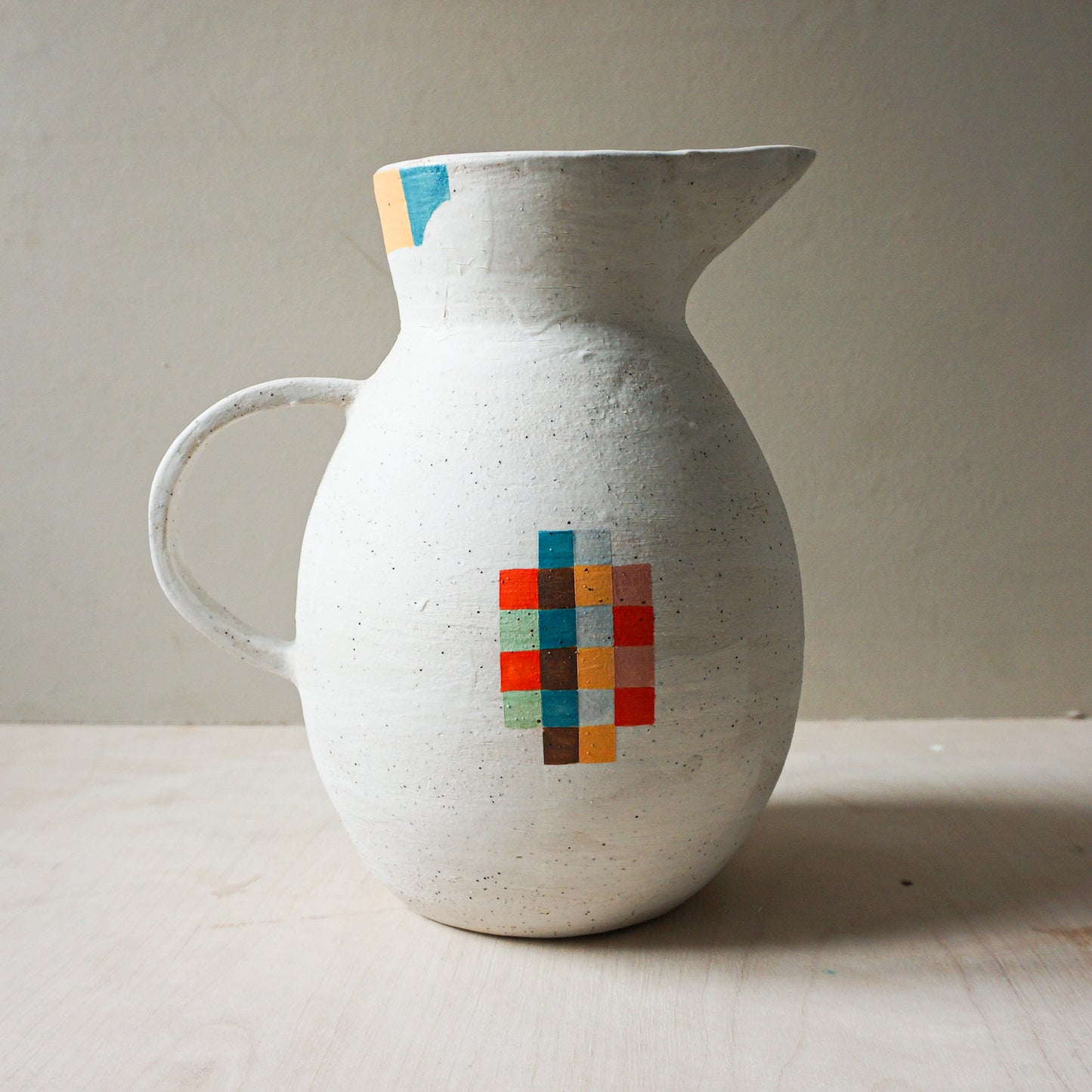 Hand built patchwork jug 1