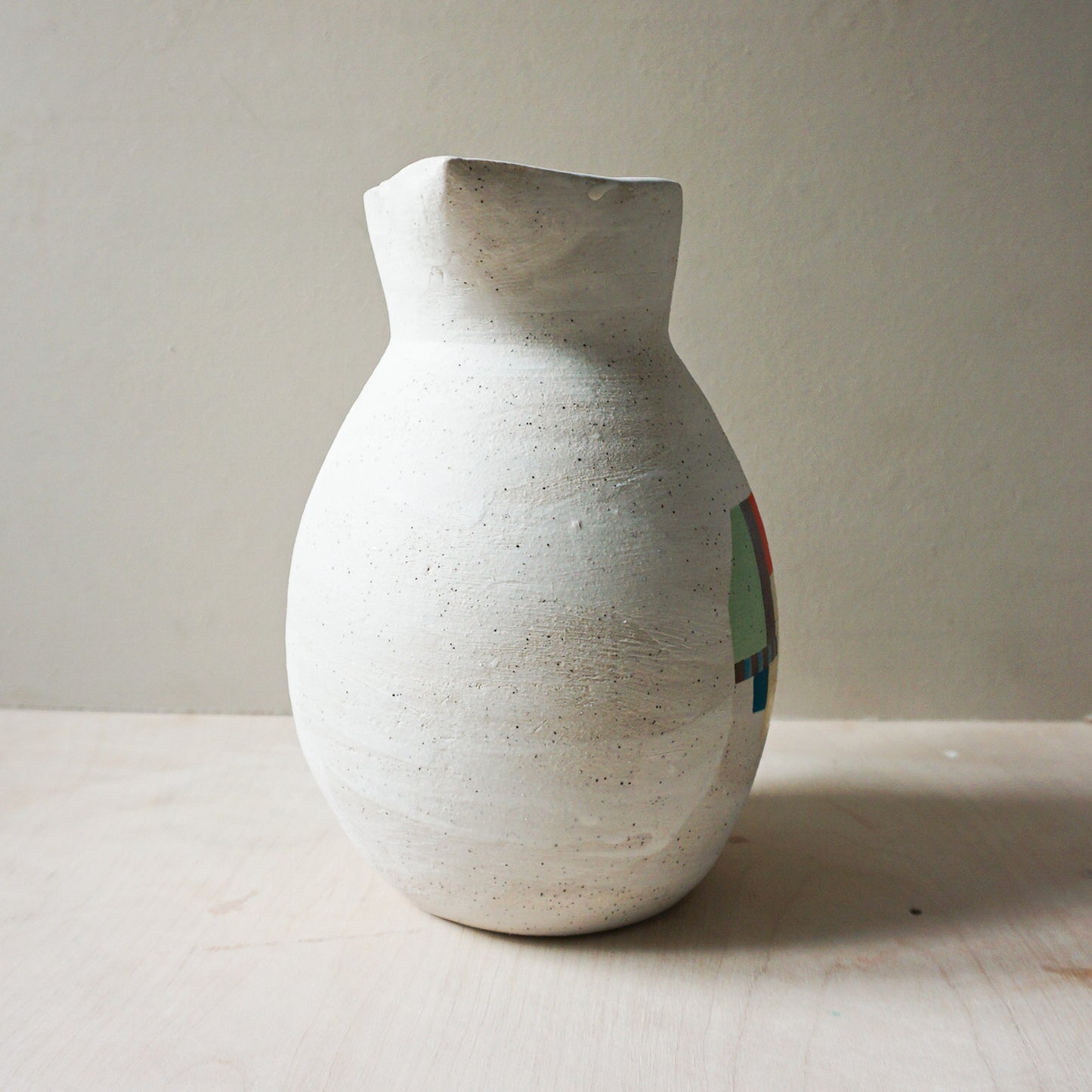 Hand built patchwork jug 1