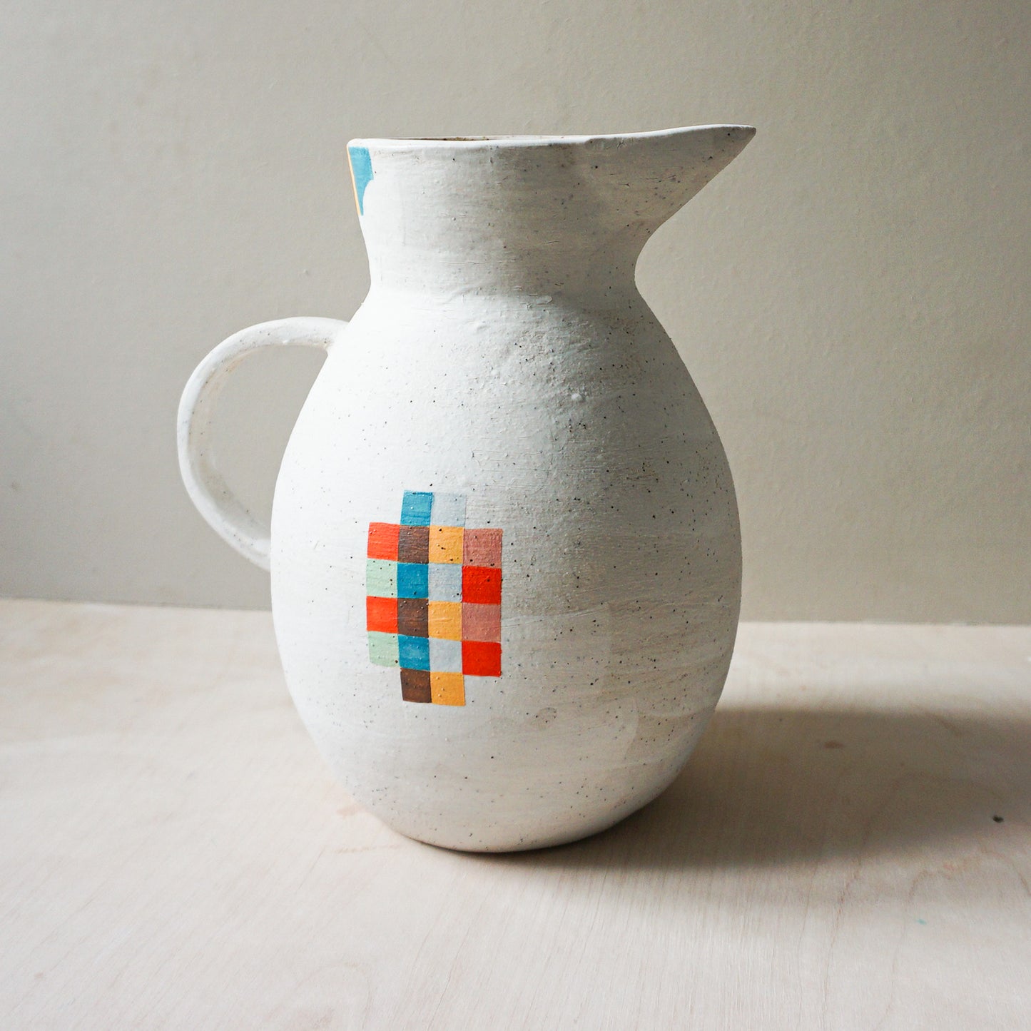 Hand built patchwork jug 1