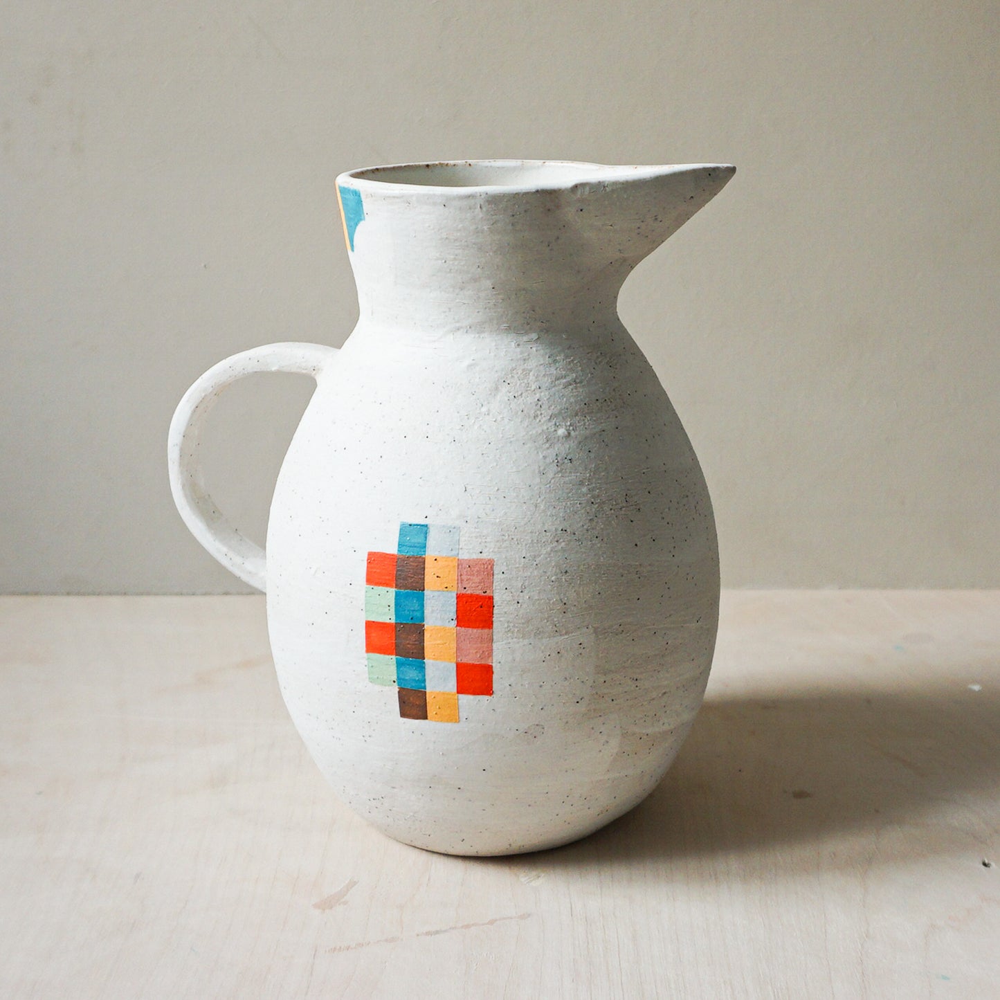 Hand built patchwork jug 1