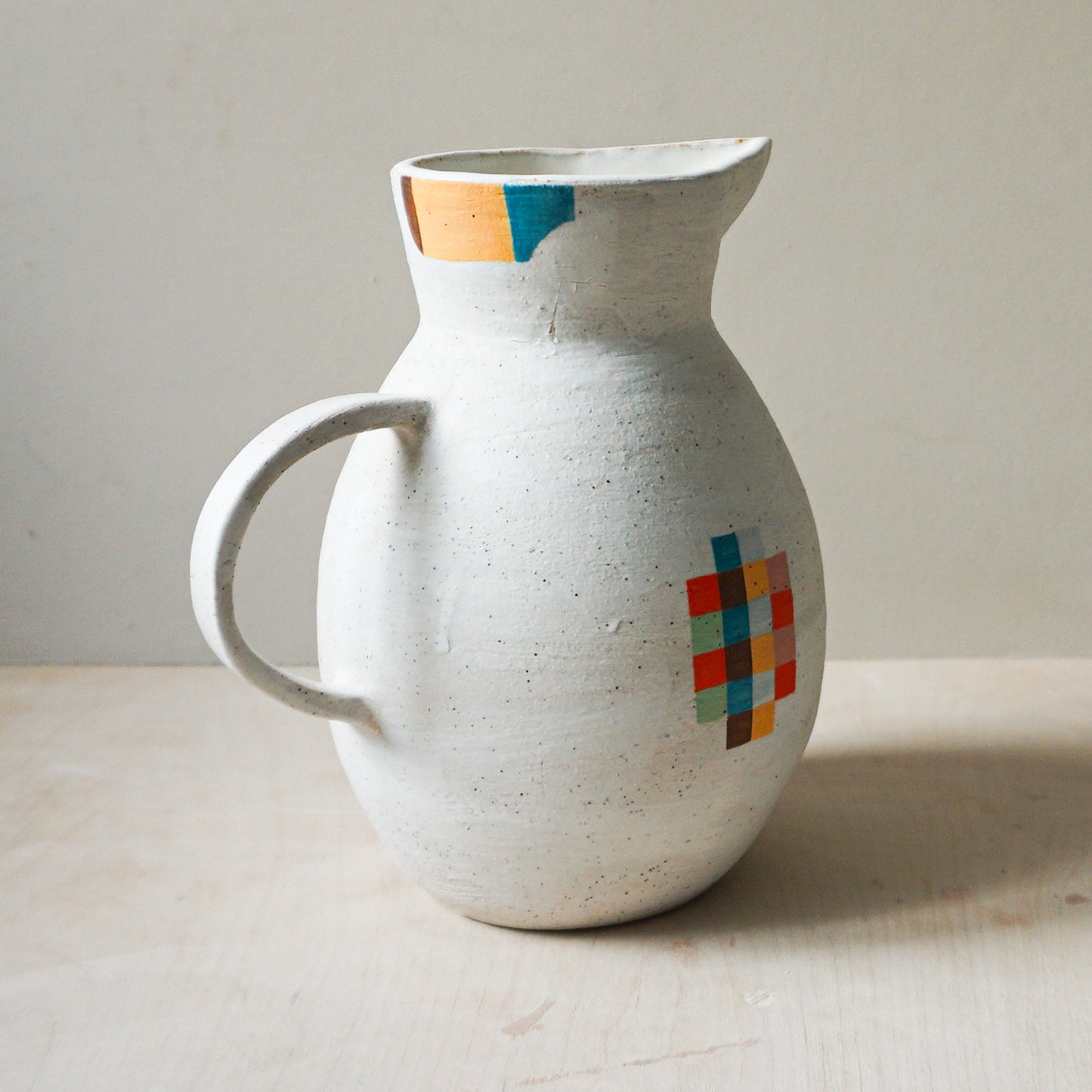 Hand built patchwork jug 1