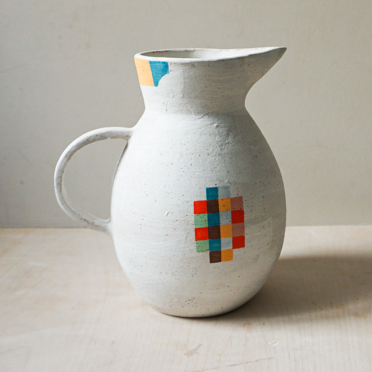 Hand built patchwork jug 1