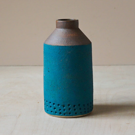 Teal bottle vase