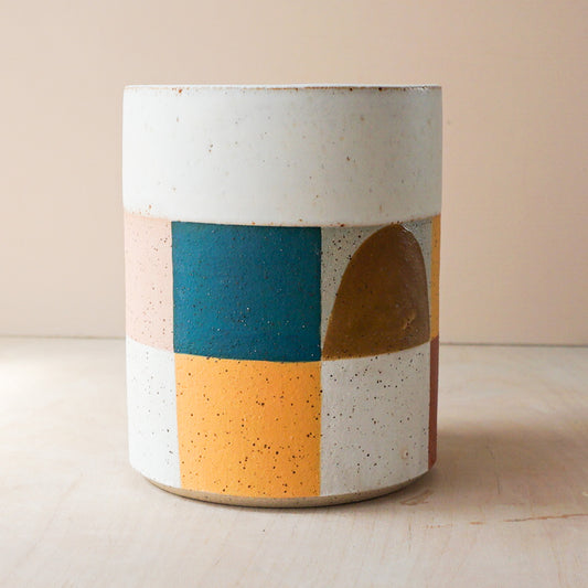 Cylinder vase with squares 2
